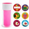 imageMunchkin Miracle 360 Insulated Sippy Cup Includes Stickers to Customize Cup 9 Ounce PurplePink