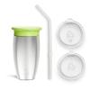 imageMunchkin Sippy Cup for Toddlers Miracle 360 Stainless Steel with Straw Cup and Open Sipper Lid Grow with Me Kit 10 Ounce GreenGreen  Sipper and Straw Lid