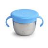 imageMunchkin Snack Stainless Steel Snack Catcher Cup with Lid 9 Ounce Blue 1 PackBlue