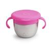 imageMunchkin Snack Stainless Steel Snack Catcher Cup with Lid 9 Ounce Blue 1 PackPink