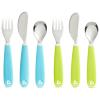 imageMunchkin Splash Toddler Fork Knife and Spoon Utensil Set 6 Pack BlueGreen6 Piece Set