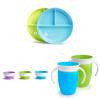 imageMunchkin Stay Put Suction Plates for Baby and Toddler 3 Divided Sections  PinkPurpleBlueGreen