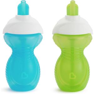 imageMunchkin Click Lock Flip Straw Toddler Sippy Cup 9 Ounce 2 Pack BlueGreen2 Count Pack of 1