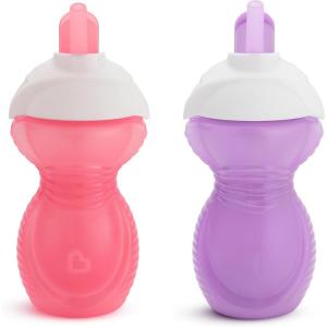 imageMunchkin Click Lock Flip Straw Toddler Sippy Cup 9 Ounce 2 Pack PinkPurple9 Ounces