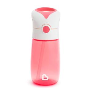 imageMunchkin Flip ampamp Go Toddler Sippy Cup with Straw 12 Ounce Ultra Durable Tritan Material PurplePink