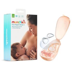 imageMunchkin Flow Nipple Shield  with SeeThru Channel to Watch Milk Flow  Nurse Confidently and Meet Your Breastfeeding Goals Silicone  20mm24mm