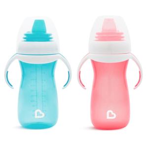 imageMunchkin Gentle Transition Sippy Cup with Trainer Handles 10 Ounce BlueBluePink