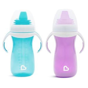 imageMunchkin Gentle Transition Sippy Cup with Trainer Handles 10 Ounce BlueBluePurple