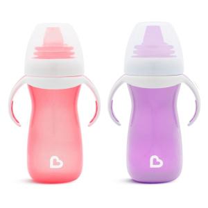 imageMunchkin Gentle Transition Sippy Cup with Trainer Handles 10 Ounce BluePinkPurple