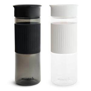 imageMunchkin Miracle 360 Cup Parent Pack 24 Ounce Spill Proof Sippy Cups Black and White 2 Pack  Great for Toddlers Big Kids or Adults