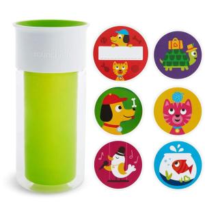 imageMunchkin Miracle 360 Insulated Sippy Cup Includes Stickers to Customize Cup 9 Ounce PurpleGreen