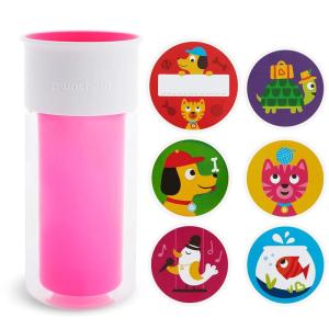 imageMunchkin Miracle 360 Insulated Sippy Cup Includes Stickers to Customize Cup 9 Ounce PurplePink