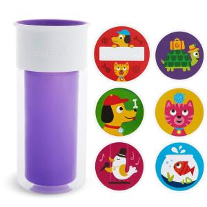 imageMunchkin Miracle 360 Insulated Sippy Cup Includes Stickers to Customize Cup 9 Ounce PurplePurple