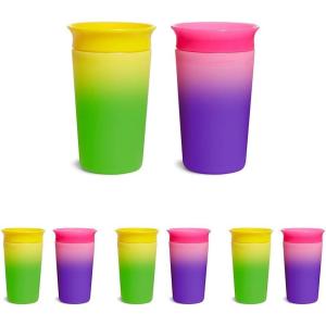 imageMunchkin Miracle 360 Sippy Cup for Toddlers Color Changes with Cold Drinks 9 Ounce 2 Pack PinkYellowPinkYellow