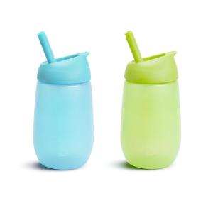 imageMunchkin Simple Clean Toddler Sippy Cup with Easy Clean Straw 10 Ounce 2 Pack PinkBlue2 Count Pack of 1