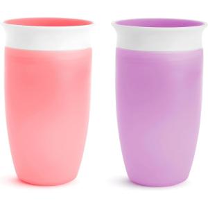 imageMunchkin Sippy Cups for Toddlers 13 Spill Proof Miracle 360 Cup 10 Ounce 2 Pack PinkPurplePinkPurple