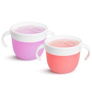 imageMunchkin Snack Catcher Toddler Snack Cups No Spil 2 Pack Containers BlueGreenPinkPurple