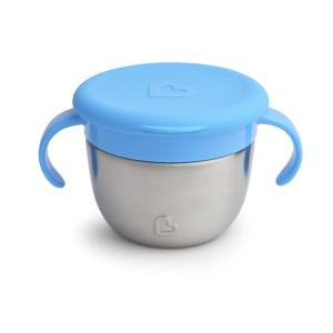 imageMunchkin Snack Stainless Steel Snack Catcher Cup with Lid 9 Ounce Blue 1 PackBlue