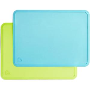 imageMunchkin Spotless Silicone Placemats for Kids 2 Pack BlueGreenLarge