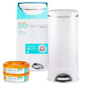 imageMunchkin Step Diaper Pail Bundle  Includes Diaper Pail Refill Rings Bags and Baking Soda PuckDiaper Pail  2pk Refill Ring