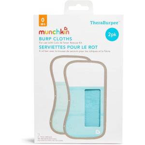 imageMunchkin TheraBurpee Colic ampamp Fever Rescue Kit with Hot ampamp Cold Therapy Burp Cloths2 Piece Set