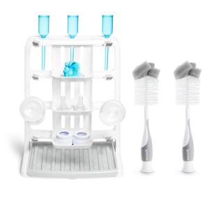 imageMunchkin Tidy Dry Baby Bottle Drying Rack and 2pk Sponge Bottle Brush GreyBottle Brush  Drying Rack