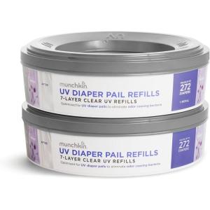 imageMunchkin UV Diaper Pail Refill Rings Holds up to 544 Newborn Diapers 2 Pack272 Count Pack of 2