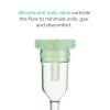imageMunchkin Bond Silicone Coated Glass Baby Bottles  AntiColic Feeding System with Natural Feel Nipples 4 Ounce 2 Pack MintGreenWhite