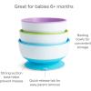 imageMunchkin Stay Put Munchkin Suction Baby Bowls with Lids  Dishes for Babies and Toddlers SelfFeeding Bowl Set for Kids 6 Months 3 Pack PinkPurple3pk BlueGreenPurple