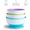 imageMunchkin Stay Put Munchkin Suction Baby Bowls with Lids  Dishes for Babies and Toddlers SelfFeeding Bowl Set for Kids 6 Months 3 Pack PinkPurple3pk BlueGreenPurple