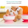 imageMunchkin Stay Put Munchkin Suction Baby Bowls with Lids  Dishes for Babies and Toddlers SelfFeeding Bowl Set for Kids 6 Months 3 Pack PinkPurple3pk with Lids PinkPurpleLight Pink
