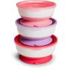 imageMunchkin Stay Put Munchkin Suction Baby Bowls with Lids  Dishes for Babies and Toddlers SelfFeeding Bowl Set for Kids 6 Months 3 Pack PinkPurple3pk with Lids PinkPurpleLight Pink