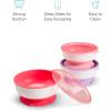 imageMunchkin Stay Put Munchkin Suction Baby Bowls with Lids  Dishes for Babies and Toddlers SelfFeeding Bowl Set for Kids 6 Months 3 Pack PinkPurple3pk with Lids PinkPurpleLight Pink