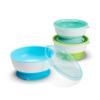 imageMunchkin Stay Put Suction Baby Bowls with Lids  Dishes for Babies and Toddlers SelfFeeding Bowl Set for Kids 6 Months 3 Pack BlueGreen