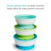 imageMunchkin Stay Put Suction Baby Bowls with Lids  Dishes for Babies and Toddlers SelfFeeding Bowl Set for Kids 6 Months 3 Pack BlueGreen