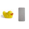imageMunchkin Soft Spot Baby Bath Mat for Tub and Beak Duck Bathtub Spout Cover with Builtin Bubble Bath Dispenser GreyYellow