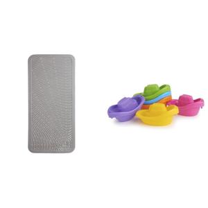 imageMunchkin Soft SpotTM Bath Mat and 6 Piece Little Boat Train Baby Bath Toy Set