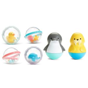 imageMunchkin Float amp Play BubblesTM Baby Bath Toy 4 Count and Mold Free Bath Bobbers Walrus amp Dolphin